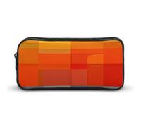 MNVTSKOP Abstraktes Federmäppchen, großes Fassungsvermögen, Federmäppchen, Büro-Federmäppchen für Männer und Frauen, Schreibtisch-Organizer, Orange und Grau