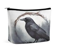 MNVTSKOP Black Crow Kosmetiktasche, große Kapazität, Reise-Make-up-Tasche, trendig, tragbar, Kulturbeutel für Damen