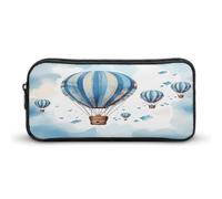 MNVTSKOP Blaues Heißluftballon-Federmäppchen, großes Fassungsvermögen, Federmäppchen für Männer und Frauen, Schreibtisch-Organizer