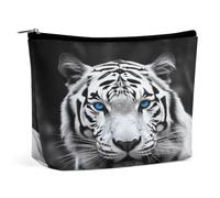MNVTSKOP Blue Eyed Tiger Kosmetiktasche, große Kapazität, Reise-Make-up-Tasche, trendig, tragbar, Kulturbeutel für Damen