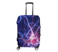 MNVTSKOP Blue Nerve Cell Gepäckabdeckungen, kratzfest, waschbar, Kofferabdeckung, Polyester, elastisch, Reisegepäckschutz für Kofferschutz, weiß, XL