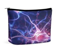 MNVTSKOP Blue Nerve Cell Kosmetiktasche, große Kapazität, Reise-Make-up-Tasche, trendig, tragbar, Kulturbeutel für Damen
