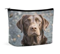 MNVTSKOP Braune Labrador Retriever Kosmetiktasche, große Kapazität, Reise-Make-up-Tasche, trendig, tragbar, Kulturbeutel für Damen