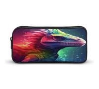 MNVTSKOP Buntes Dinosaurier-Federmäppchen, großes Fassungsvermögen, Federmäppchen, Büro-Federmäppchen für Männer und Frauen, Schreibtisch-Organizer