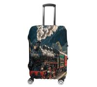 MNVTSKOP Dampflokomotive Zug Gepäckhüllen Kratzfest Waschbar Kofferbezug Polyester Elastisch Reisegepäckschutz für Kofferschutz Abdeckung, weiß, XL