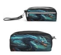 MNVTSKOP Drachen-Make-up-Tasche, klein, Kosmetiktasche, Reiseetui, tragbarer Schreibwaren-Organizer für Frauen, Lehrer