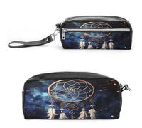 MNVTSKOP Fantasy Traumfänger-Make-up-Tasche, klein, Kosmetiktasche, Reiseetui, tragbar, Schreibwaren-Organizer für Frauen, Lehrer, Weiß