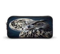 MNVTSKOP Federmäppchen mit Eulen- und Mondmotiv, großes Fassungsvermögen, Büro-Federmäppchen für Männer und Frauen, Schreibtisch-Organizer