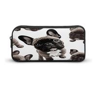 MNVTSKOP Federmäppchen mit französischer Bulldogge, großes Fassungsvermögen, Büro-Federmäppchen für Männer und Frauen, Schreibtisch-Organizer