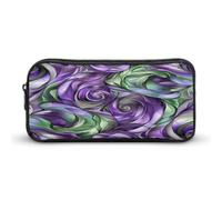 MNVTSKOP Federmäppchen mit großem Fassungsvermögen, Federmäppchen für Damen und Herren, Violett und Grün