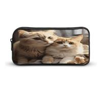 MNVTSKOP Federmäppchen mit Katzenmotiv, großes Fassungsvermögen, Federmäppchen für Männer und Frauen, Schreibtisch-Organizer