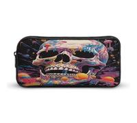 MNVTSKOP Federmäppchen mit Totenkopf und Eiscreme, großes Fassungsvermögen, Federmäppchen für Männer und Frauen, Schreibtisch-Organizer