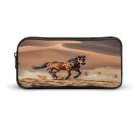 MNVTSKOP Federmäppchen, Motiv: Pferde, die in Wüstensturm laufen, großes Fassungsvermögen, Federmäppchen für Männer und Frauen, Schreibtisch-Organizer