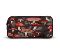 MNVTSKOP Federmäppchen, Motiv: rote Pilze, großes Fassungsvermögen, Büro-Federmäppchen für Männer und Frauen, Schreibtisch-Organizer