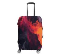 MNVTSKOP Flüssige Aquarell-Gepäckabdeckungen, kratzfest, waschbar, Polyester, elastisch, Reisegepäckschutz für Koffer-Schutzhülle, weiß, L