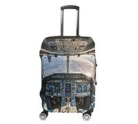 MNVTSKOP Flugzeug-Cockpit-Gepäckabdeckungen, kratzfest, waschbar, aus Polyester, elastisch, Reisegepäckschutz für Koffer, Schutzabdeckung, weiß, M