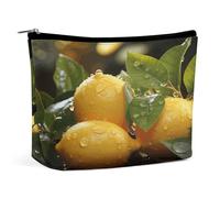 MNVTSKOP Fresh Lemon Kosmetiktasche, große Kapazität, Reise-Make-up-Tasche, trendig, tragbar, Kulturbeutel für Damen