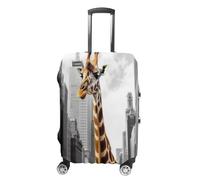 MNVTSKOP Giraffe In New York Gepäckhüllen Kratzfest Waschbar Kofferhülle Polyester Elastisch Reisegepäckschutz für Kofferschutz Abdeckung, weiß, XL