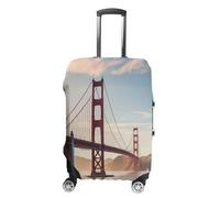 MNVTSKOP Golden Gate Bridge Gepäckabdeckungen, kratzfest, waschbar, Kofferabdeckung, Polyester, elastisch, Reisegepäckschutz für Kofferschutz, weiß, M