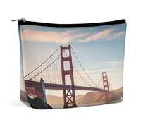 MNVTSKOP Golden Gate Bridge Kosmetiktasche, große Kapazität, Reise-Make-up-Tasche, trendig, tragbar, Kulturbeutel für Damen