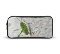 MNVTSKOP Grünes Federmäppchen mit Grasshopper-Bild, großes Fassungsvermögen, Federmäppchen, Büro-Federmäppchen für Männer und Frauen, Schreibtisch-Organizer