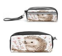 MNVTSKOP Igel sitzend auf der Oberseite, Make-up-Tasche, kleine Kosmetiktasche, Reiseetui, tragbarer Schreibwaren-Organizer für Frauen, Lehrer