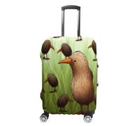 MNVTSKOP Kiwi Bird Niedliche Gepäckabdeckungen, kratzfest, waschbar, Kofferabdeckung, Polyester, elastisch, Reisegepäckschutz für Kofferschutz, weiß, S