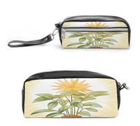 MNVTSKOP Kleine Kosmetiktasche mit leichten Pflanzen, Reiseetui, tragbarer Schreibwaren-Organizer für Frauen, Lehrer