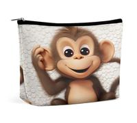 MNVTSKOP Kleiner Affen-Kosmetiktasche, große Kapazität, Reise-Make-up-Tasche, trendig, tragbar, Kulturbeutel für Damen