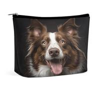 MNVTSKOP Kosmetiktasche für Damen, Motiv: Hund, mit ausgestreckter Zunge, großes Fassungsvermögen, Reise-Make-up-Tasche, trendig, tragbar