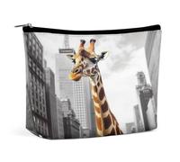 MNVTSKOP Kosmetiktasche Giraffe In New York, große Kapazität, Reise-Make-up-Tasche, trendig, tragbar, Kulturbeutel für Damen