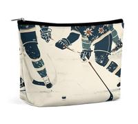 MNVTSKOP Kosmetiktasche mit Eishockey-Muster, große Kapazität, Reise-Make-up-Tasche, trendig, tragbar, Kulturbeutel für Damen