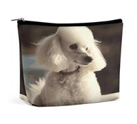 MNVTSKOP Kosmetiktasche mit französischem Pudel, große Kapazität, Reise-Make-up-Tasche, trendig, tragbar, Kulturbeutel für Damen