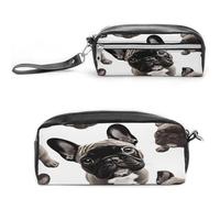 MNVTSKOP Kosmetiktasche mit französischer Bulldogge, klein, Reiseetui, tragbar, Schreibwaren-Organizer für Frauen, Lehrer