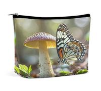 MNVTSKOP Kosmetiktasche mit Schmetterlingspilz, große Kapazität, Reise-Make-up-Tasche, trendig, tragbar, Kulturbeutel für Damen