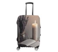 MNVTSKOP Light A Candle Kofferabdeckung, kratzfest, waschbar, Polyester, elastisch, Reisegepäckschutz für Kofferschutz, weiß, L