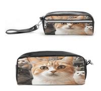 MNVTSKOP Lustige Make-up-Tasche für Haustiere, Katzen, kleine Kosmetiktasche, Reisekoffer, tragbarer Schreibwaren-Organizer für Frauen, Lehrer