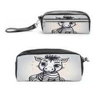 MNVTSKOP Lustige Make-up-Tasche mit Zebramuster, klein, Reiseetui, tragbarer Schreibwaren-Organizer für Frauen, Lehrer