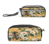 MNVTSKOP Make-up-Tasche für Frühling und Sommer, Biene, klein, Kosmetiktasche, tragbar, Schreibwaren-Organizer für Frauen, Lehrer