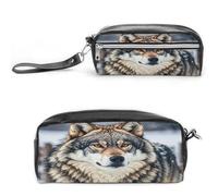 MNVTSKOP Make-up-Tasche im Winterbauernhof-Stil, klein, Kosmetiktasche, Reiseetui, tragbar, Schreibwaren-Organizer für Frauen, Lehrer