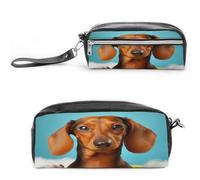 MNVTSKOP Make-up-Tasche mit Dackel-Motiv, klein, Kosmetiktasche, Reiseetui, tragbarer Schreibwaren-Organizer für Frauen, Lehrer