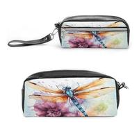 MNVTSKOP Make-up-Tasche mit Libellen-Motiv, kleine Kosmetiktasche, tragbar, Schreibwaren-Organizer für Frauen, Lehrer