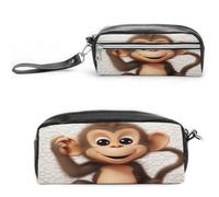 MNVTSKOP Make-up-Tasche mit niedlichem Affen-Motiv, klein, Reiseetui, tragbar, Schreibwaren-Organizer für Frauen, Lehrer