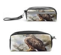 MNVTSKOP Make-up-Tasche, Motiv: Hawk sitzend im Baum, kleine Kosmetiktasche, Reiseetui, tragbarer Schreibwaren-Organizer für Frauen, Lehrer