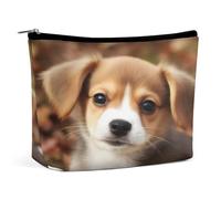 MNVTSKOP Niedliche Hunde-Kosmetiktasche, große Kapazität, Reise-Make-up-Tasche, trendig, tragbar, Kulturbeutel für Damen