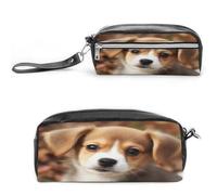 MNVTSKOP Niedliche Hunde-Make-up-Tasche, kleine Kosmetiktasche, Reiseetui, tragbarer Schreibwaren-Organizer für Frauen, Lehrer