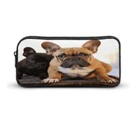 MNVTSKOP Niedliches Federmäppchen mit französischer Bulldogge, großes Fassungsvermögen, Federmäppchen für Männer und Frauen, Schreibtisch-Organizer