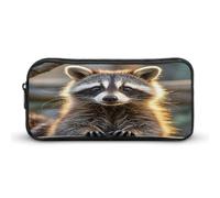 MNVTSKOP Niedliches Waschbär-Federmäppchen, großes Fassungsvermögen, Federmäppchen, Büro-Federmäppchen für Männer und Frauen, Schreibtisch-Organizer