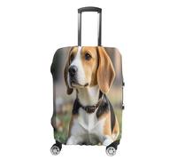 MNVTSKOP Ovely Pet Dog Beagle Luggage Covers Scratch-Resistant Washable Suitcase Cover Polyester Elastic Travel Baggage Protector for Suitcase Protector Cover, weiß, M