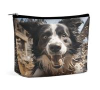 MNVTSKOP Pastor Border Collie Kosmetiktasche, große Kapazität, Reise-Make-up-Tasche, trendig, tragbar, Kulturbeutel für Damen